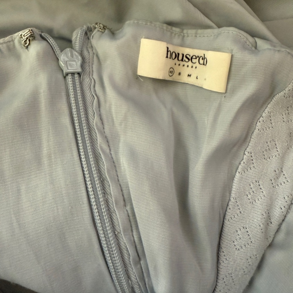 HOUSE OF CB 'Jaime' Soft Blue Broderie Anglais Midi SunDress NWOT - Picture 12 of 12